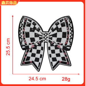 Hot melt adhesive*black and white*bow*bow*height 25.5*24.5cm