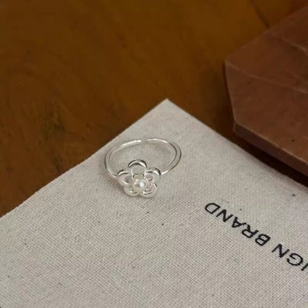 Wholesale Hollow flower plain ring with adjustable opening