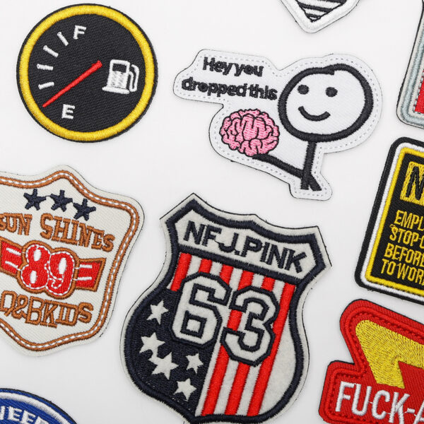 Wholesale Embroidered velcro badge back loop hook strap wool patch es