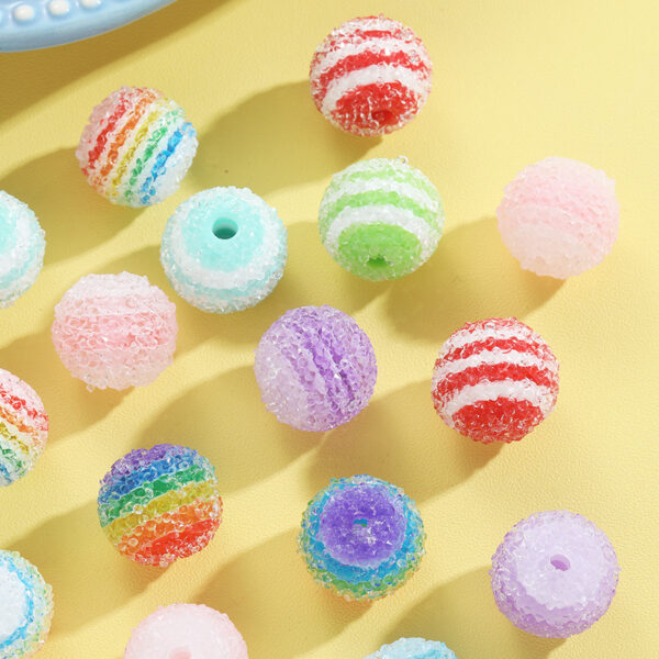 Wholesale 10pcs Sugar Round Beaded Material Handmade Beads