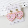 Wholesale Valentine's Day Acrylic Enameled Heart-Shaped Donut Earrings - Sweet, Fun, Vacation Style, Holiday Party Gift Earrings