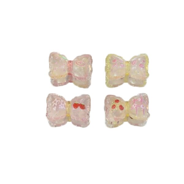 Wholesale 10pcs star flower cherry bow relief acrylic beads