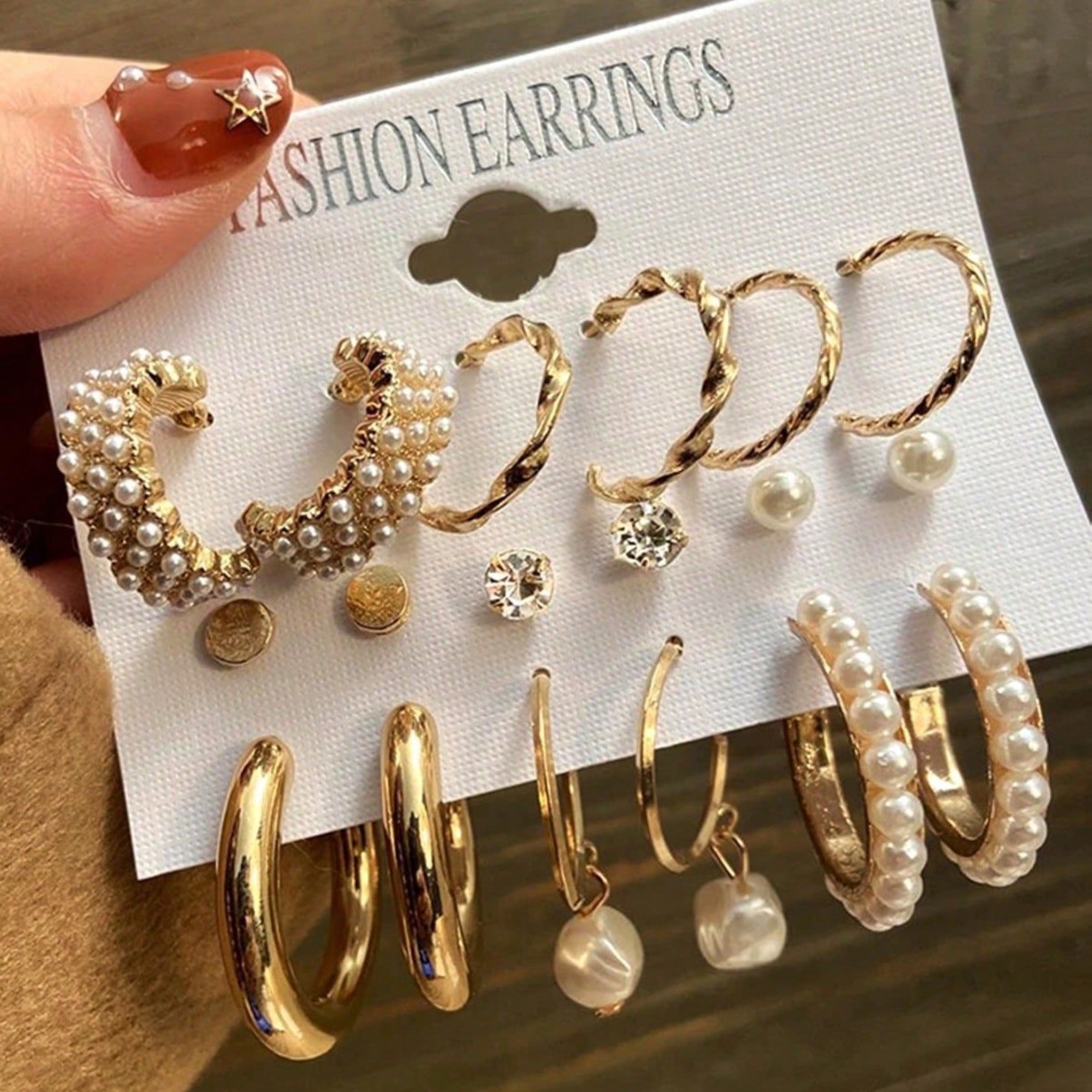 Wholesale Earrings Inlaid with Pearls Women's Earrings Set