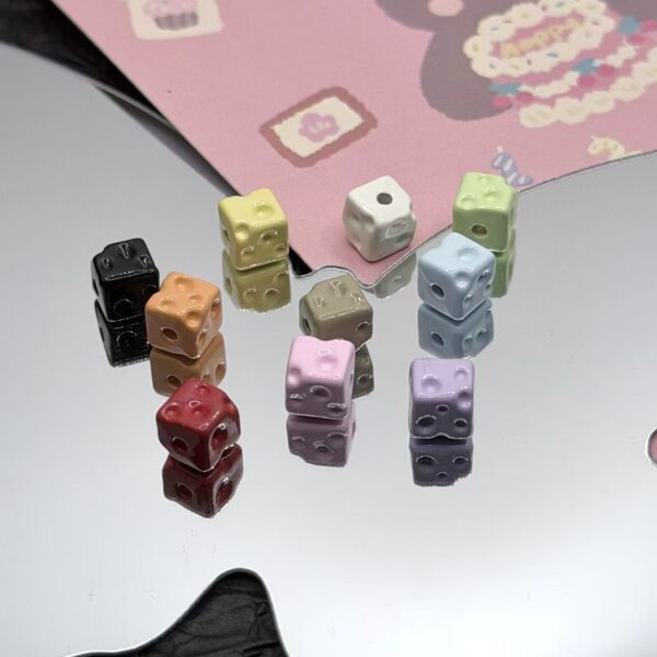 Wholesale Alloy Cheese Block Square Colorful Alloy Beads Accessories DIY Accessories