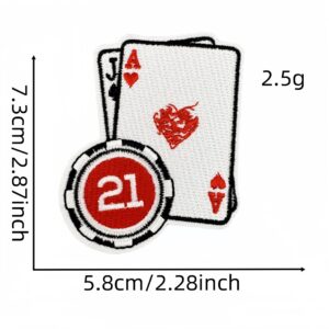 Playing card embroidery patch 8#
