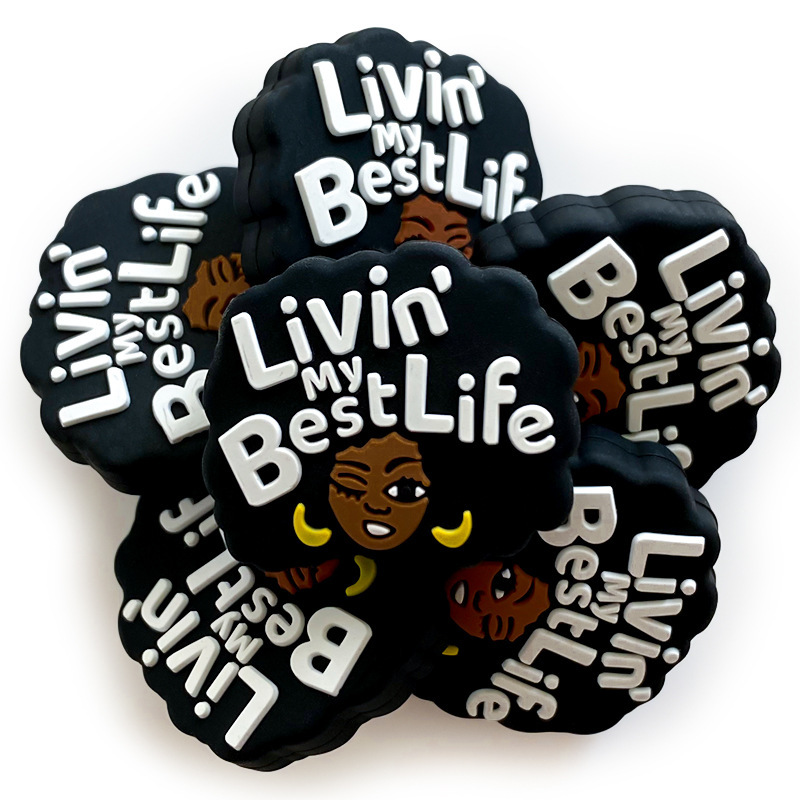 Wholesale Baby Teething Stick Black Girl Focal Beads