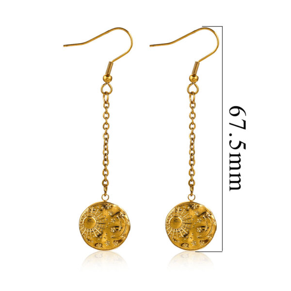 Wholesale Geometric Starry Sky Moon Star Stainless Steel Earrings