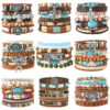 Wholesale Pine stone multi-layer bead Bohemian multi-layer bracelet