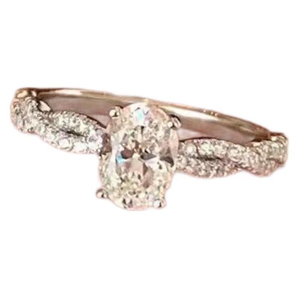 Wholesale Double layered micro inlaid zircon spiral opening ring