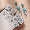 Wholesale Western style turquoise lightning Bohemian style earrings