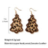 Wholesale Western style leopard print cow print wooden earrings