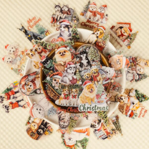 Wholesale 56pcs Christmas dog cartoon stickers