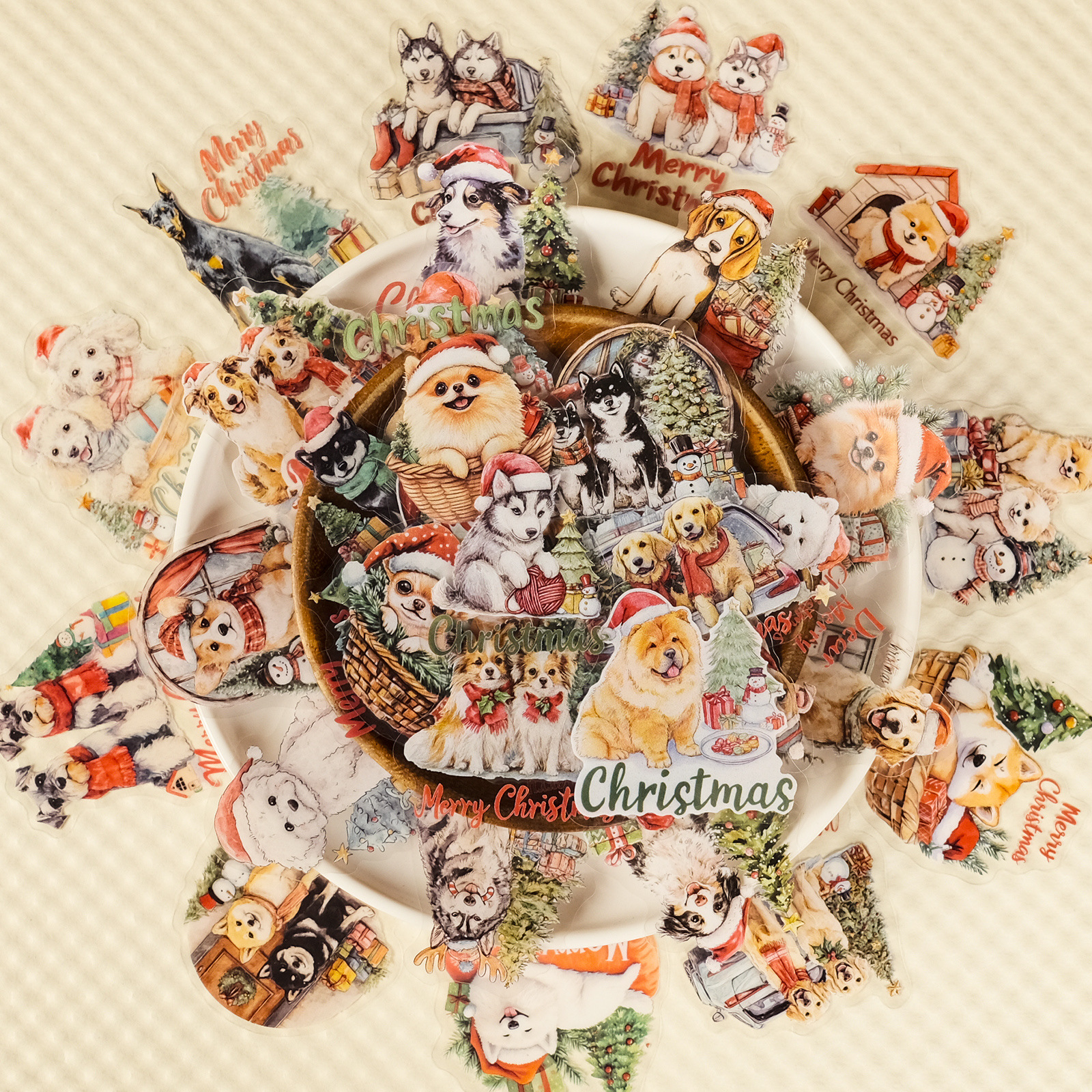 Wholesale Christmas dog cartoon stickers
