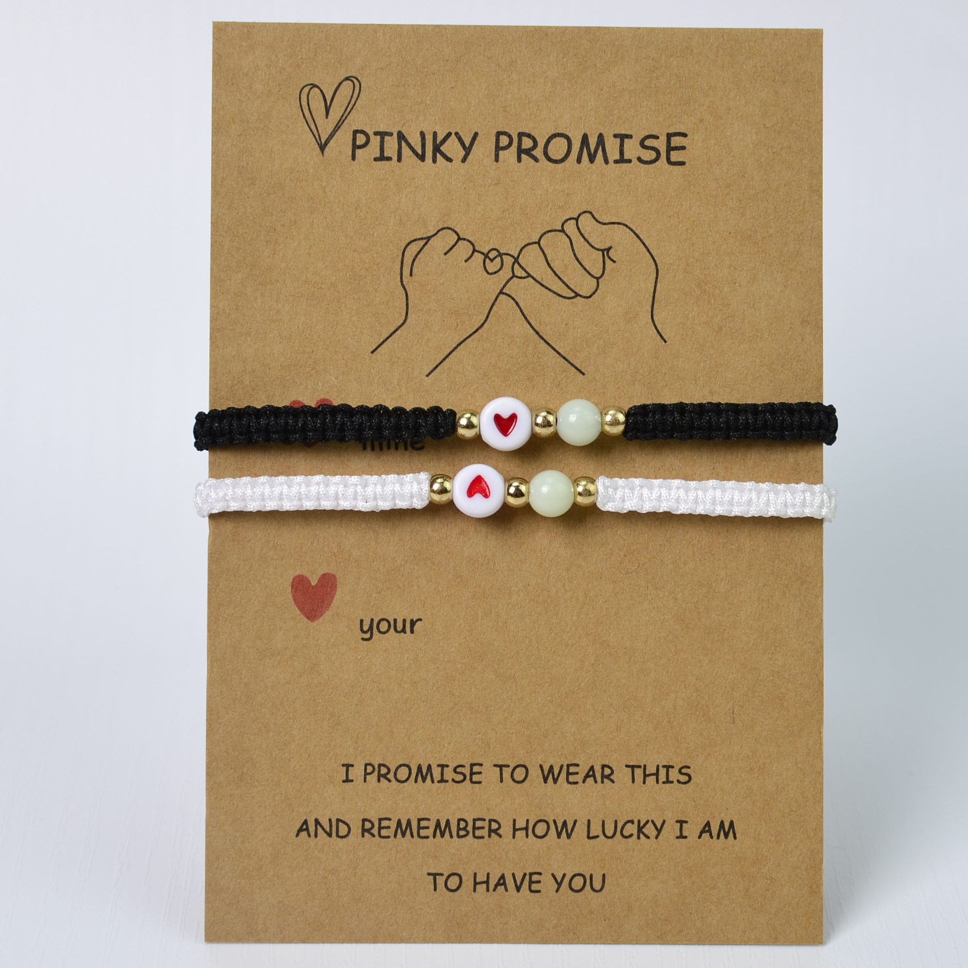 Wholesale Personalized Creative Luminous Beads Love Weaving Friendship Cole Card Bracelet