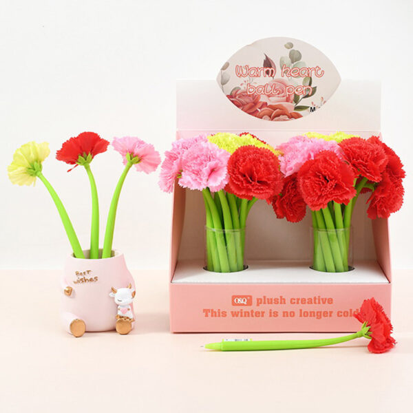 Wholesale Cute Colorful Flower Soft Silicone Decor Shaking Pens, Kawaii Student Writing Gel Pen Stationery Gifts