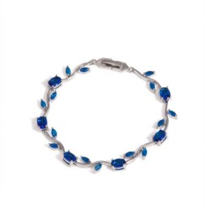 Dark blue bracelet silver