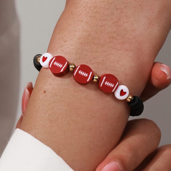 O1CN01JFUCWL24FOYAR4Cbp_2215896657361-0-cib Wholesale Sports Ball Basketball Baseball Football Soft Pottery Acrylic Bracelet