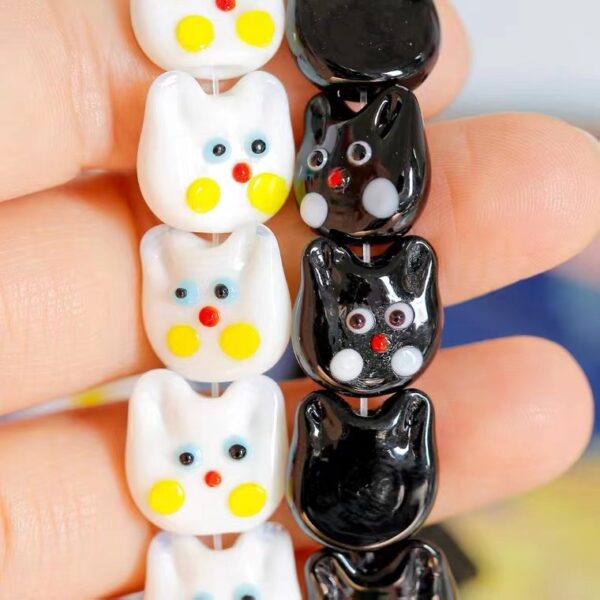 Wholesale 10pcs cat Bead DIY Through Hole Perforated Beads