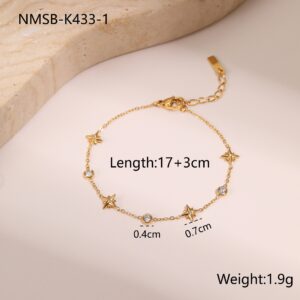 Nmsb-k433-1 golden six-pointed star bracelet / 18K