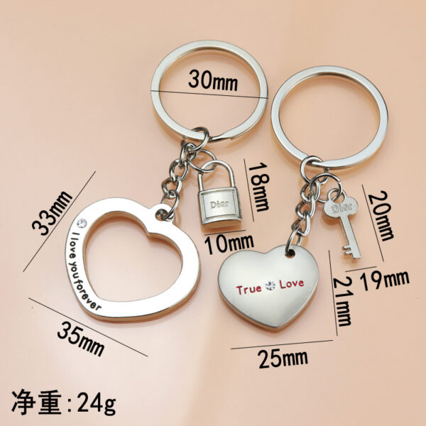 Wholesale Valentine's Day Silver Love Key Metal Keychain