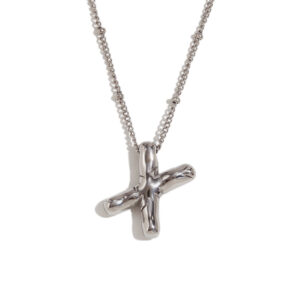 Party Balloon Letter Pendant Necklace-steel color-X