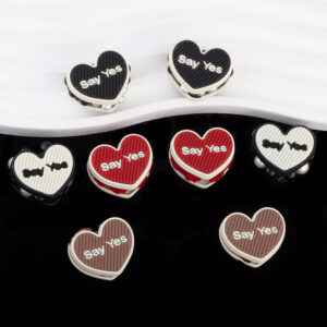 Wholesale 10pcs colored peach heart soft ceramic diamond beads