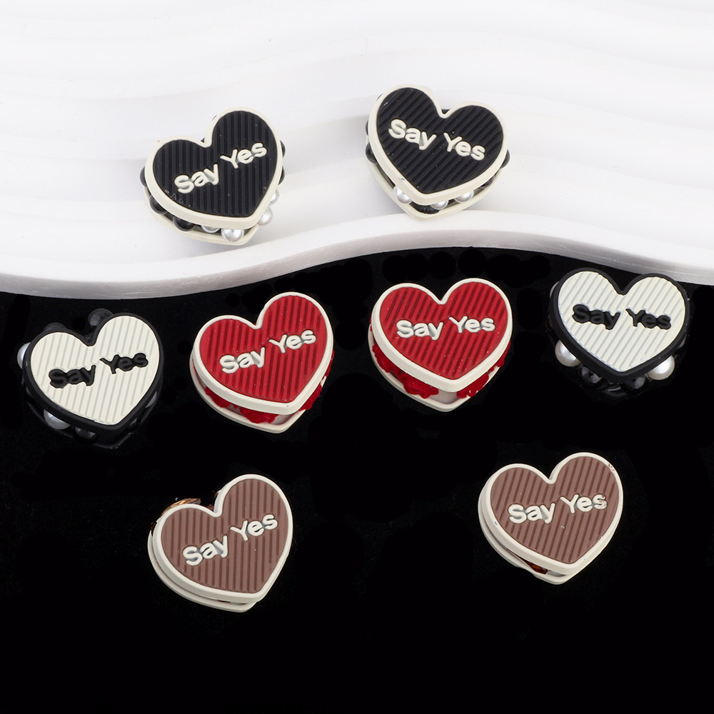 Wholesale colored peach heart soft ceramic diamond beads