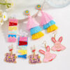 Wholesale Easter tassel colored rabbit letter enamel earrings