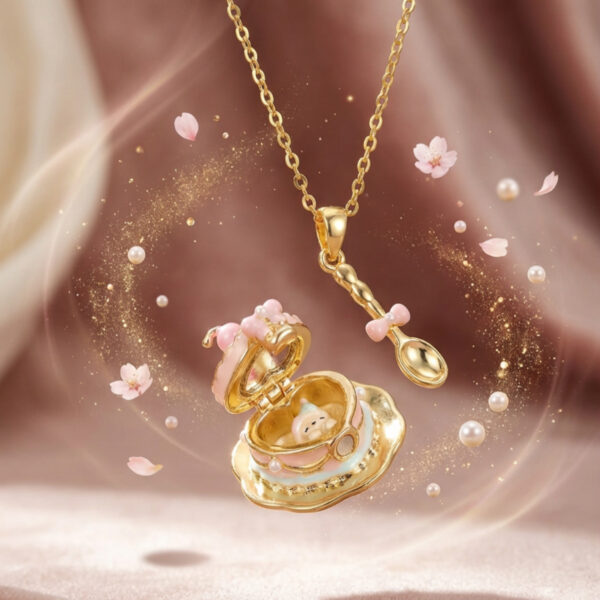 Wholesale cup-shape openable necklace teaspoon design