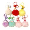 Wholesale Cartoon Sanrio Doll Fur Ball Keychain School Bag Kuromi Fur Ball Key Chain Buckle Bestie Car Pendant