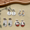 Wholesale Snowman Wreath Cartoon Cute Soft Ceramic Earrings