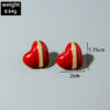 Wholesale Autumn and Winter Retro Diamond-Encrusted Peach Heart Earrings
