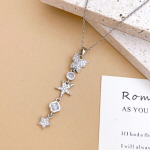 Xl5520 butterfly star necklace silver