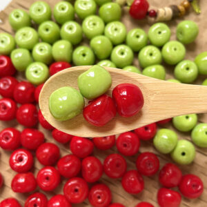 Wholesale 10pcs glass green apple red apple beads