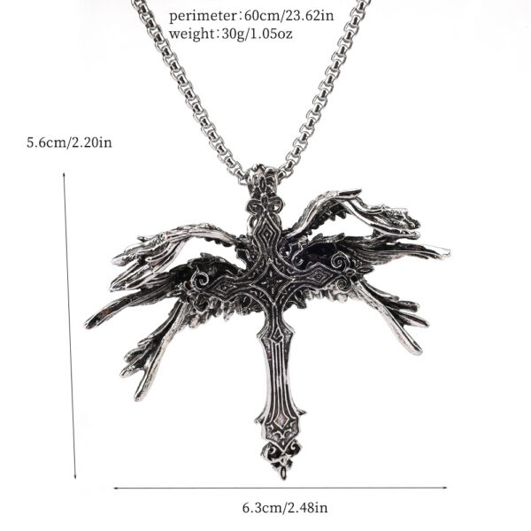 Wholesale Creative Retro Six-Winged Angel Wings Pendant Necklace