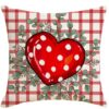 Wholesale Valentine's Day Linen Plaid Printed Love Waist Pillowcase