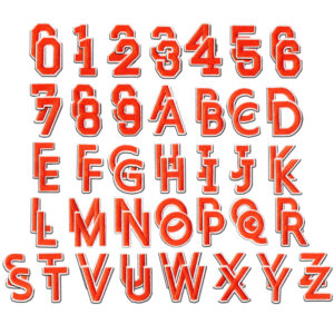Orange letters + numbers set of 72