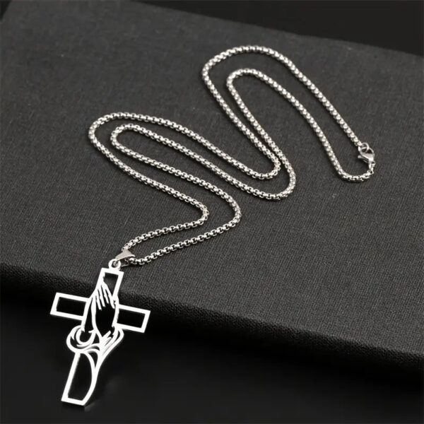 Wholesale Prayer Cross Faith Gift Stainless Steel Pendant Necklace