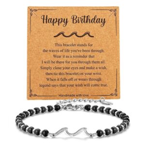 Card + black frosted wave bracelet