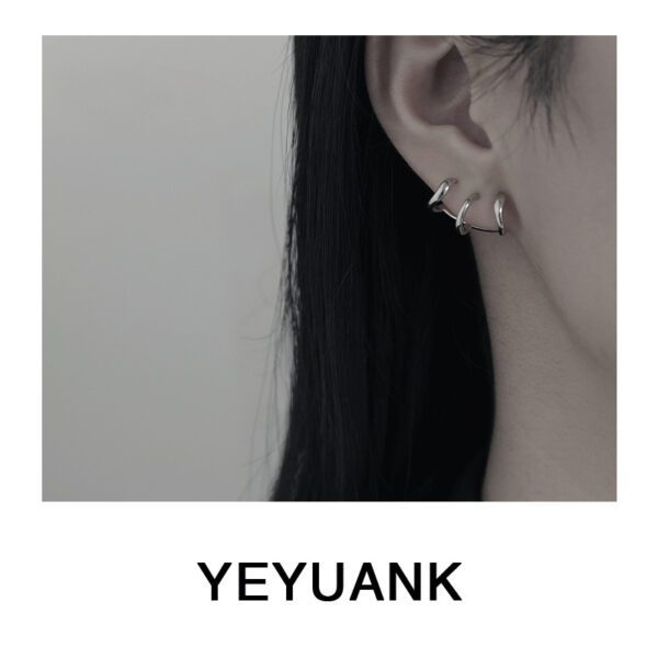 Wholesale All-Match Personalized Overlapped Two-Color Multi-Layer Earrings