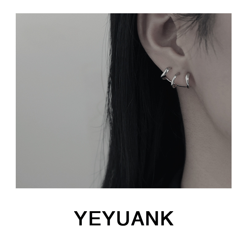 Wholesale All-Match Personalized Overlapped Two-Color Multi-Layer Earrings