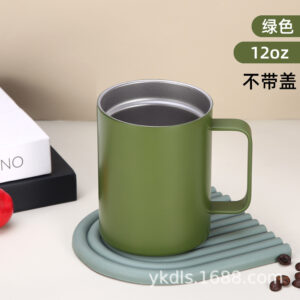 12oz green stainless steel insulated mug (without lid) cup / 12oz or 360ml.20oz or 600ml