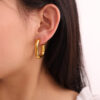 Wholesale Stainless Steel G-Shaped Gold-Plated Geometric Earrings