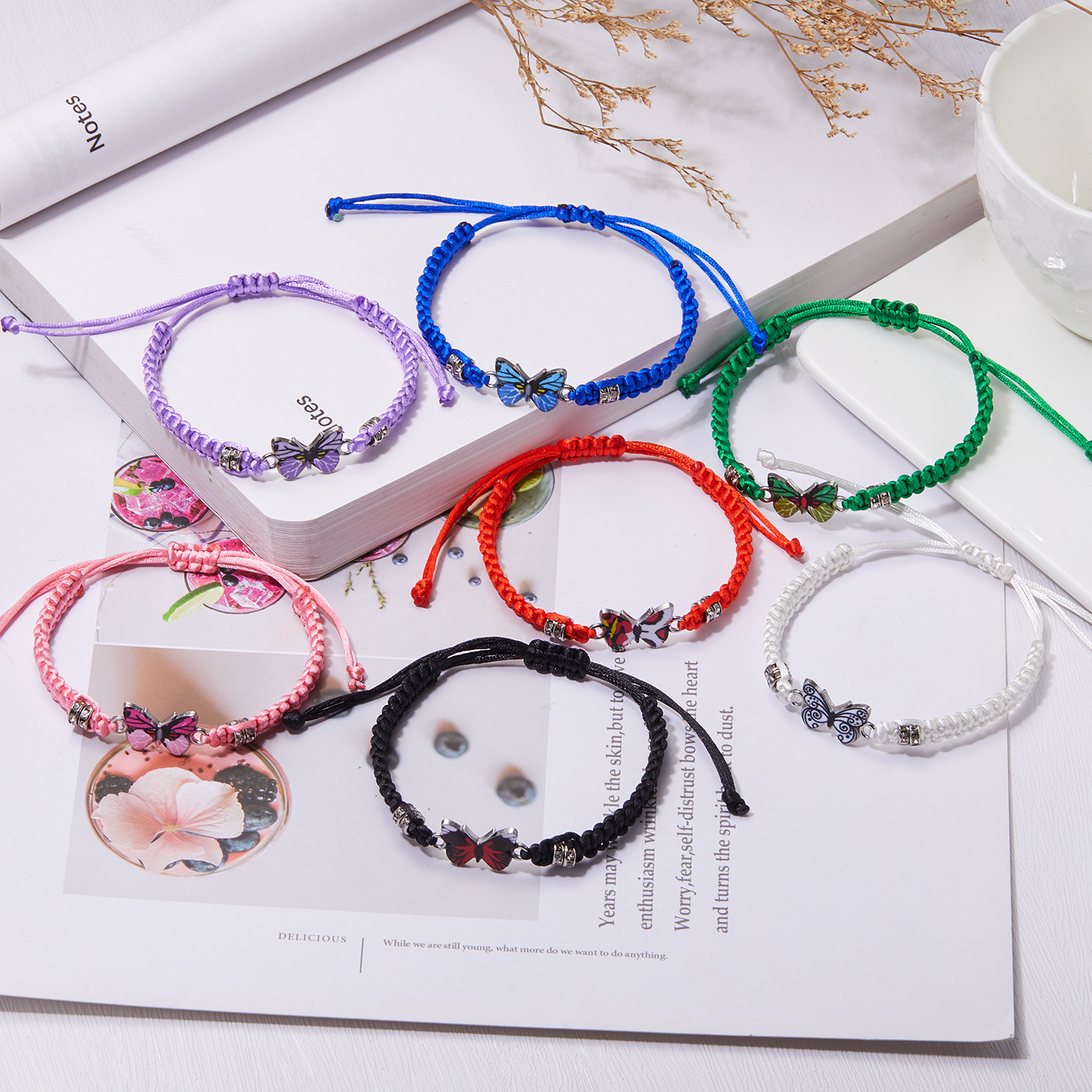 Wholesale Red Rope Flat Knot Handmade Valentine's Day Bracelet