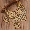 Wholesale Leopard print bright pearl triangle scarf necklace
