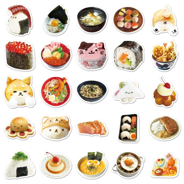 Wholesale 50 Cute Cartoon Sushi Japanese Food Doodle Stickers