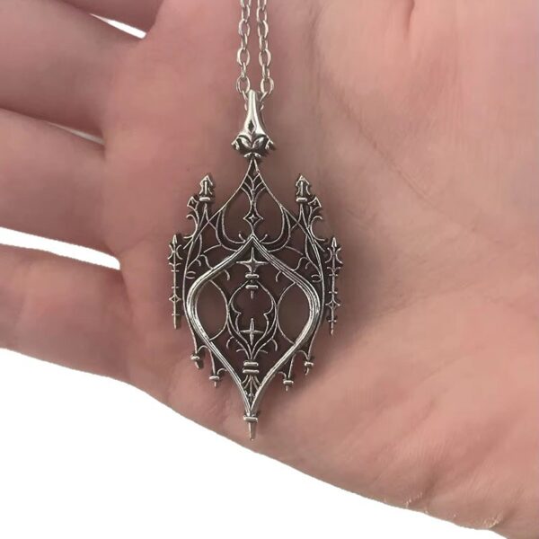 Wholesale Gothic hollowed out castle necklace