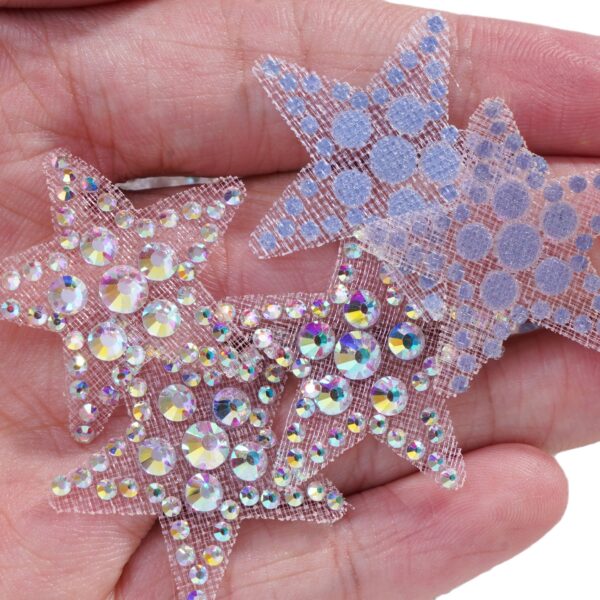 Wholesale Lace mesh pentagram rhinestone DIY Patches