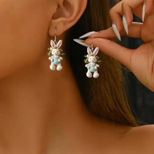 Blue bunny earrings/pair / Large quantity, excellent quality + prompt delivery