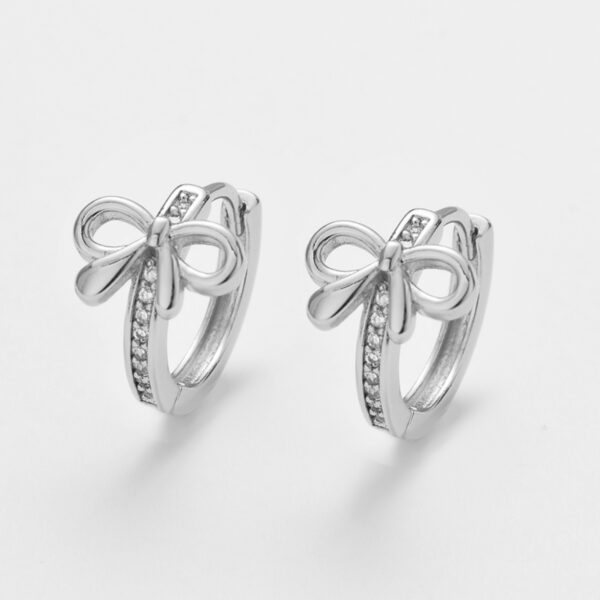Wholesale Zircon Small Fresh Bow Earrings Simple Versatile Women's Earrings